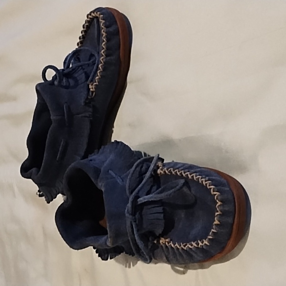 Barbo moccasins size 5, blue, never worn